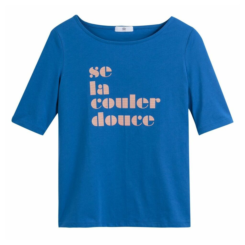 French Slogan Stretch Cotton T-Shirt