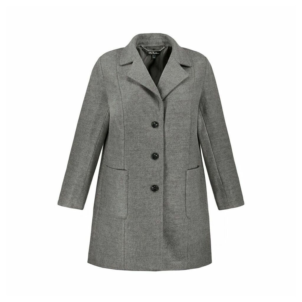 Single-Breasted Pea Coat with Pockets