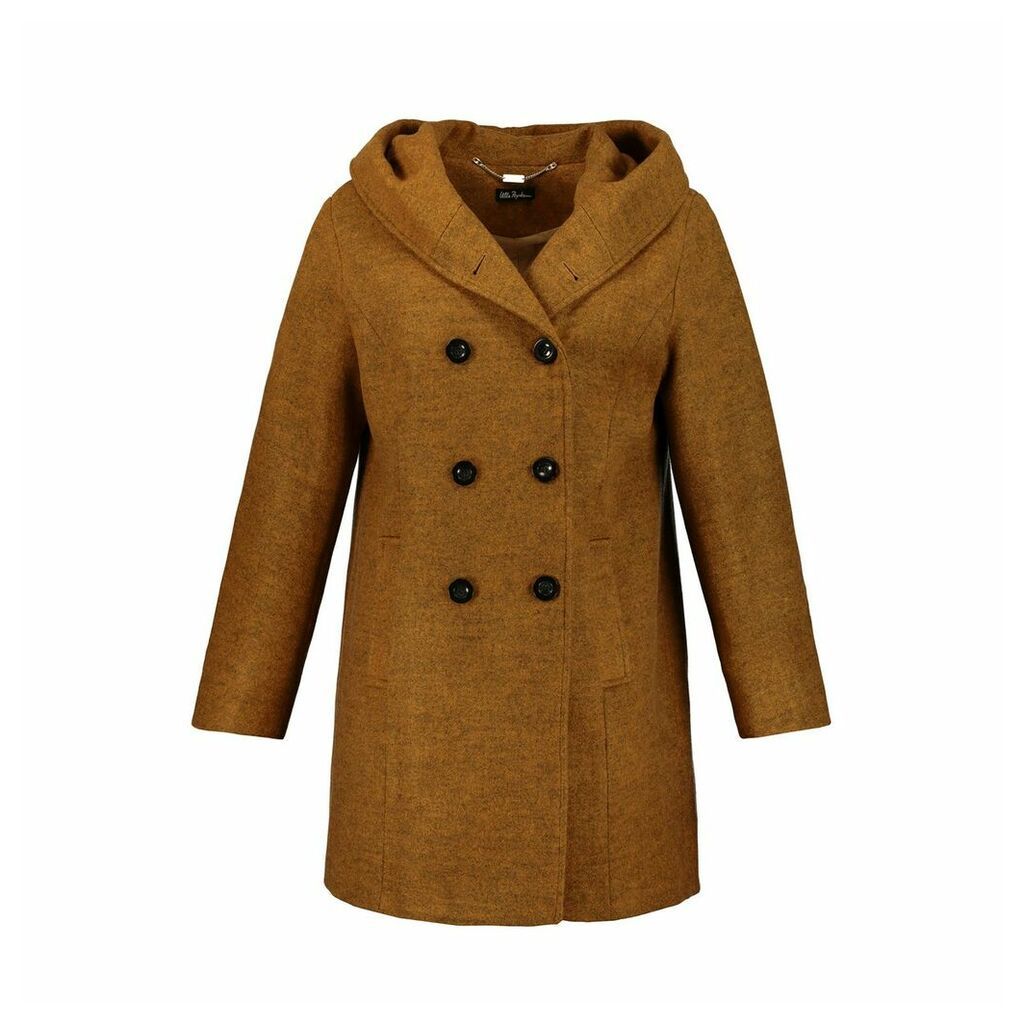 Hooded Single-Breasted Buttoned Coat with Pockets
