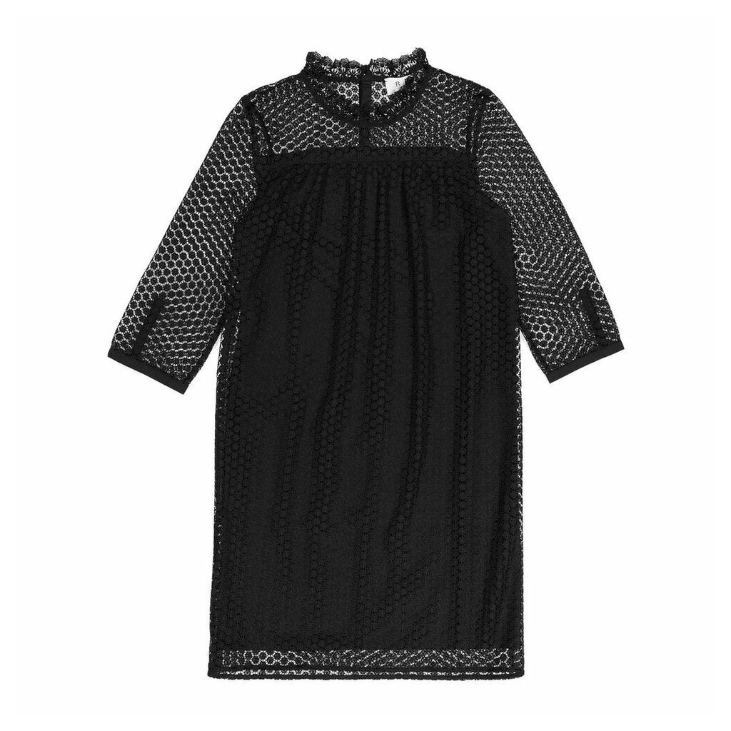 Lace Dress with 3/4-Length Sleeves