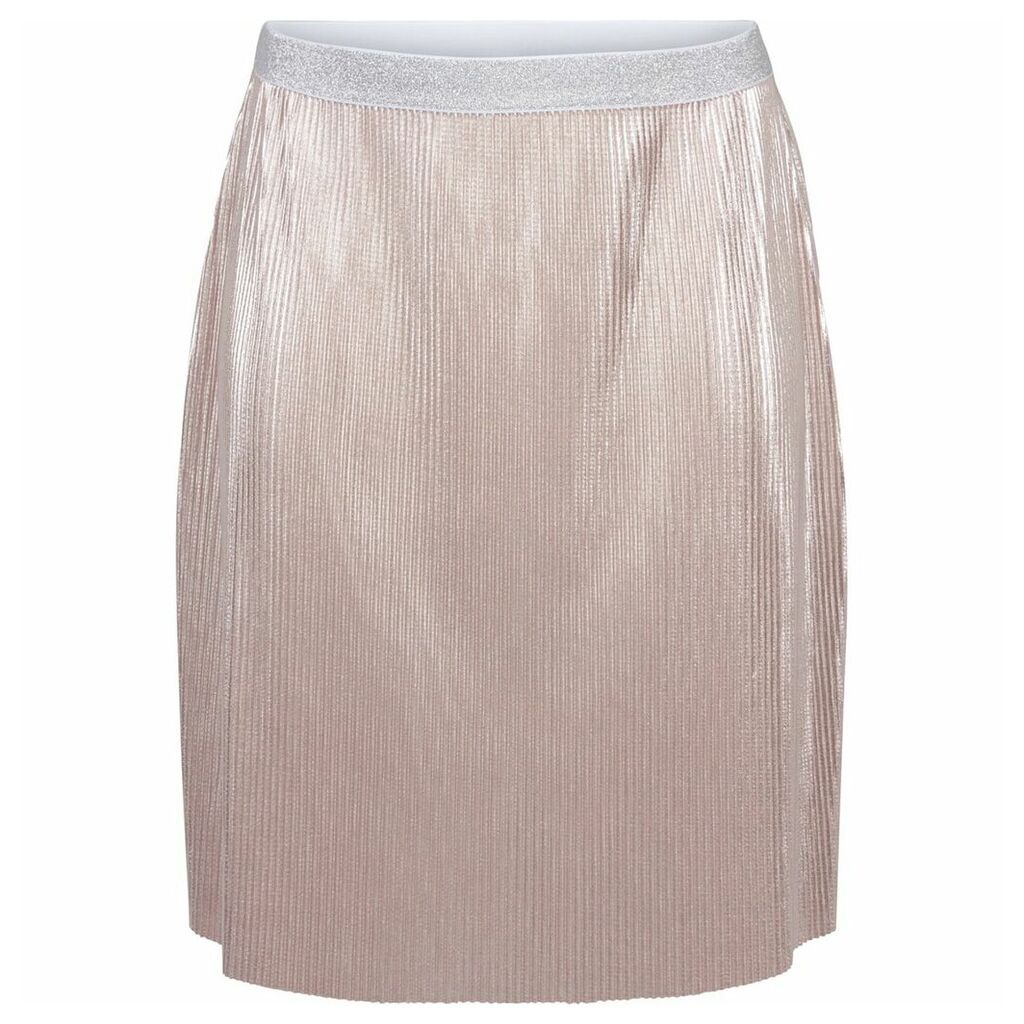 Metallic Style Pleated Skirt