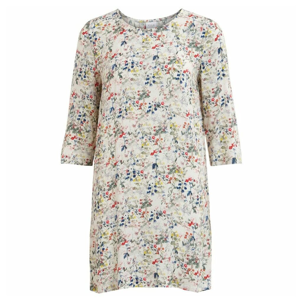 Printed Dress with 3/4-Length Sleeves