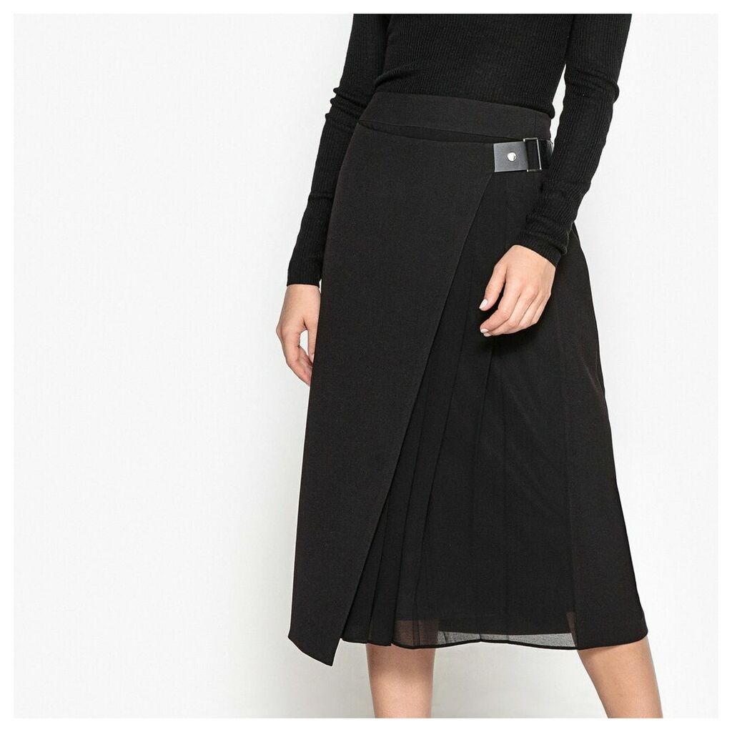 Midi Skirt with Pleats & Buckle