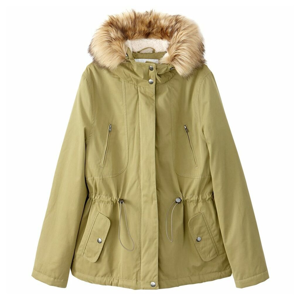Parka with Faux Fur Hood