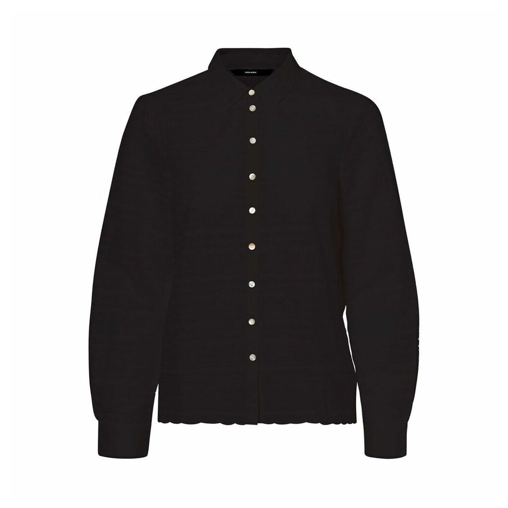 Embroidered Cotton Shirt with Long Sleeves