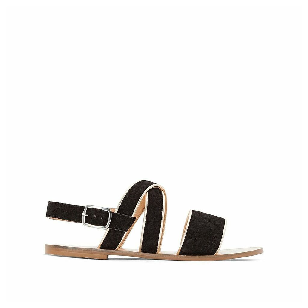 Leather Sandals with Metallic Detail