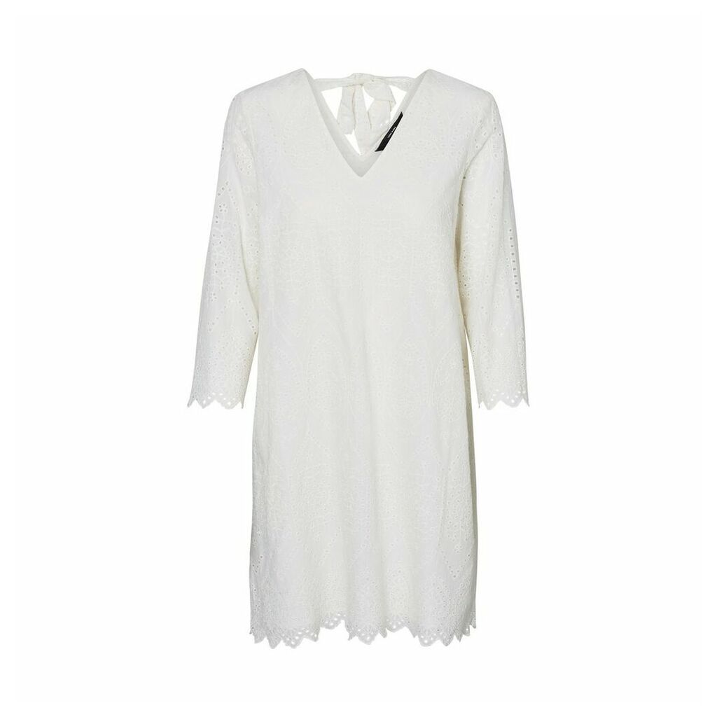 Cotton Shift Dress with Tie-Back