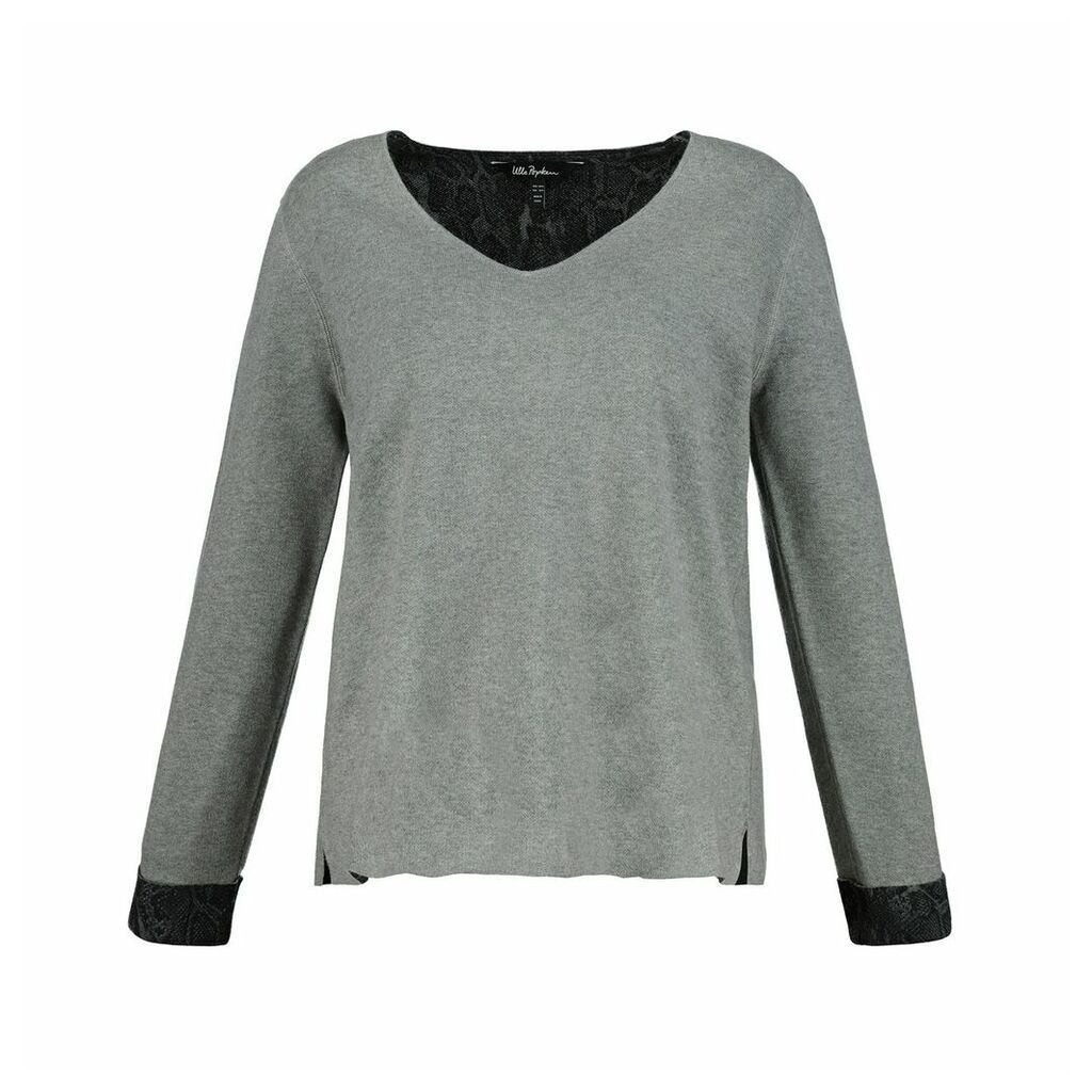 Reversible V-Neck Jumper with Lace