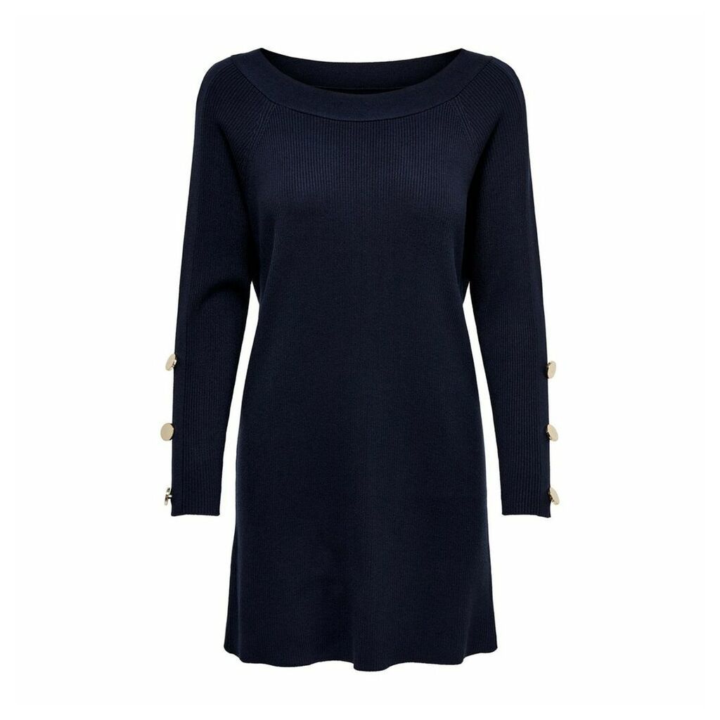 Short Flared Jumper Dress with Long Buttoned Sleeves