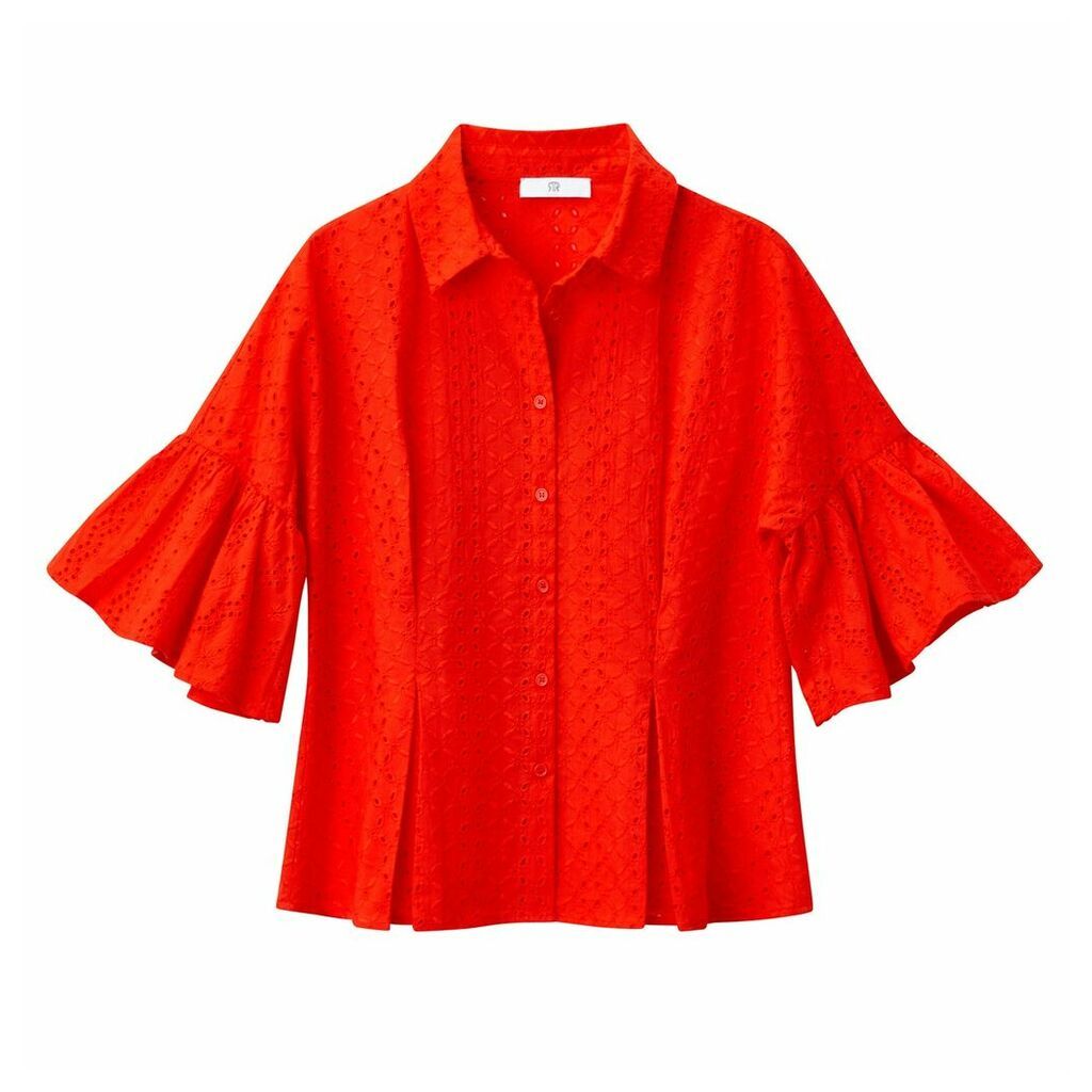 Broderie Anglaise Shirt with Bell Sleeves