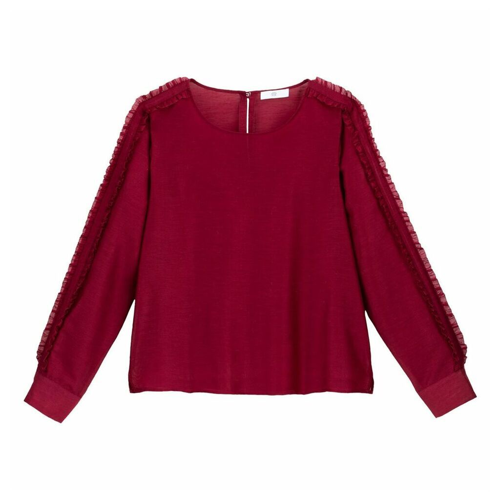 Ruffed Blouse with Long Sleeves