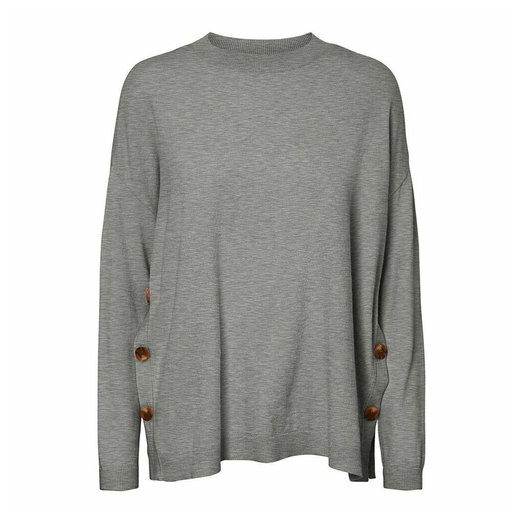 Loose Fit Jumper with Side Buttoning