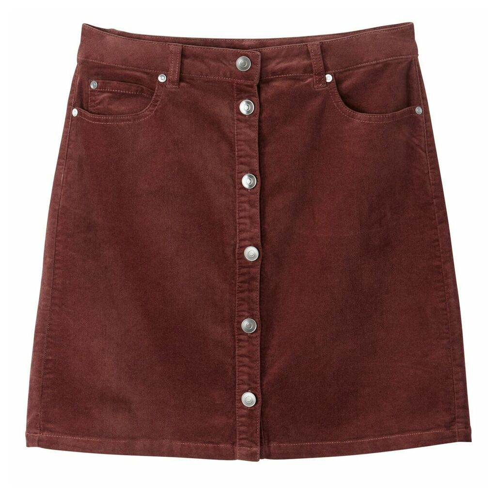 Velour Button Up Skirt