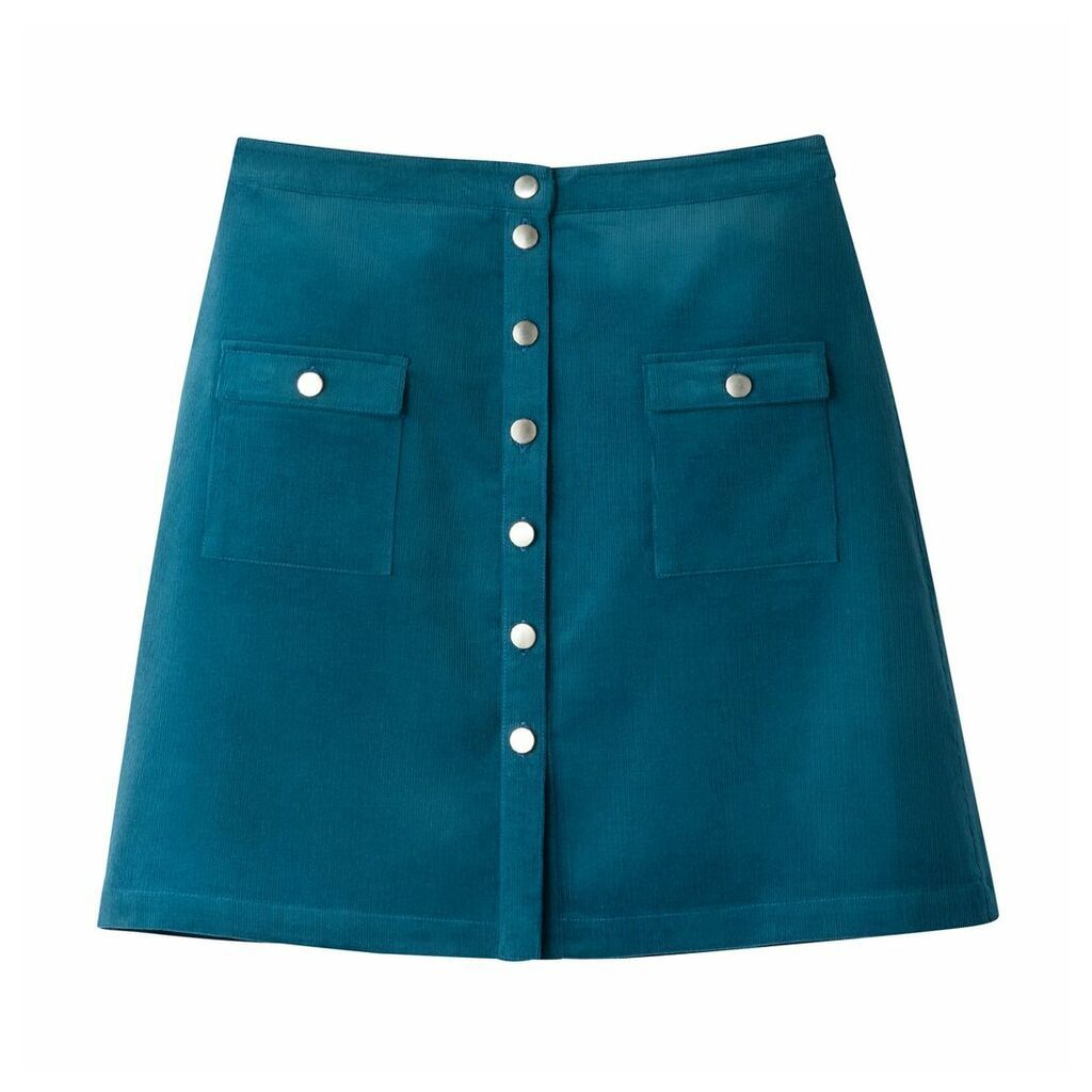 Velvet Button Skirt