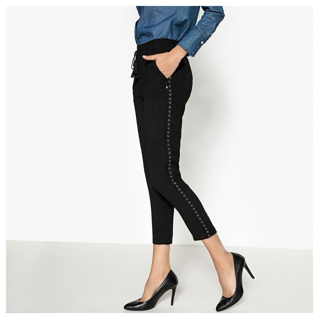 Cropped Slim Joggers with Embellishments