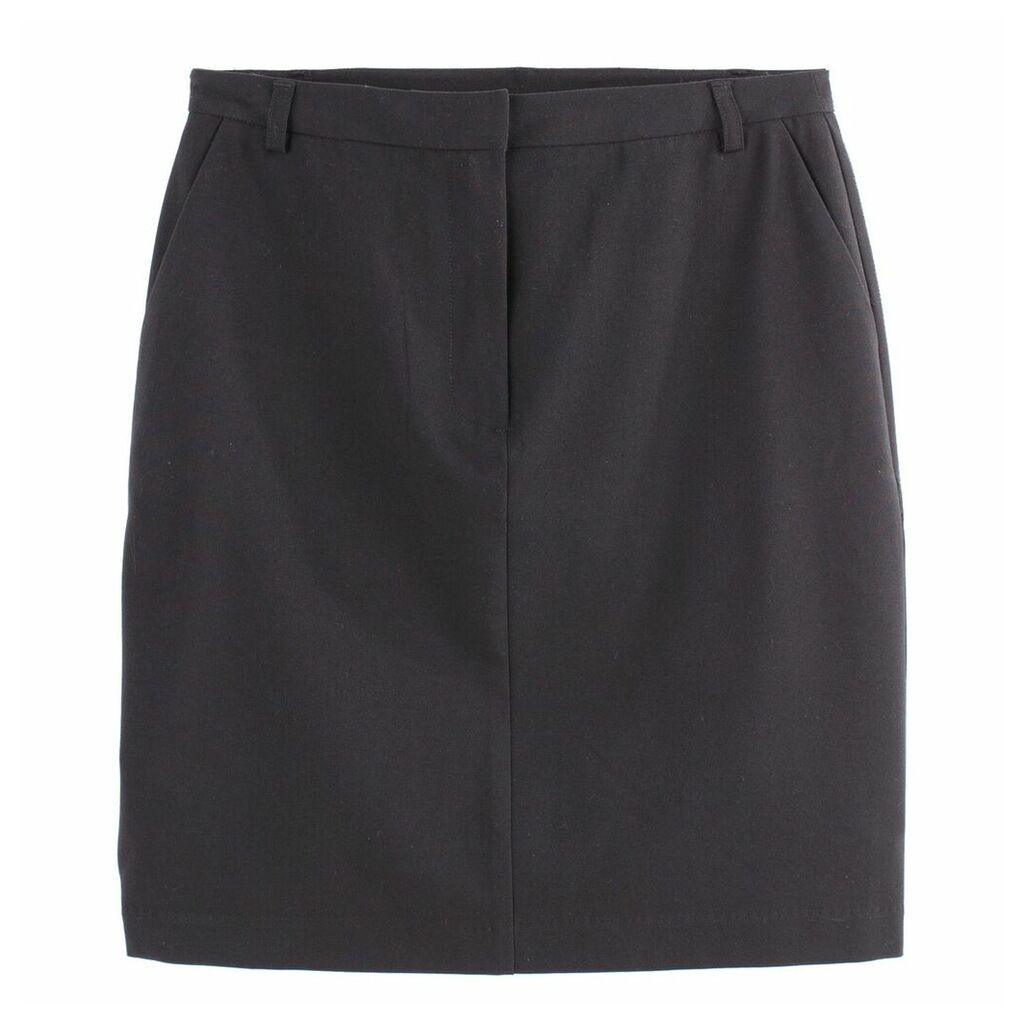Straight Stretch Skirt with Pockets