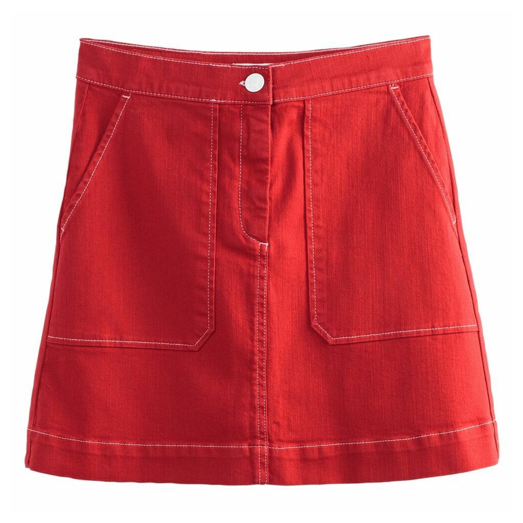 Double Patch Pocket A-Line Mini Skirt