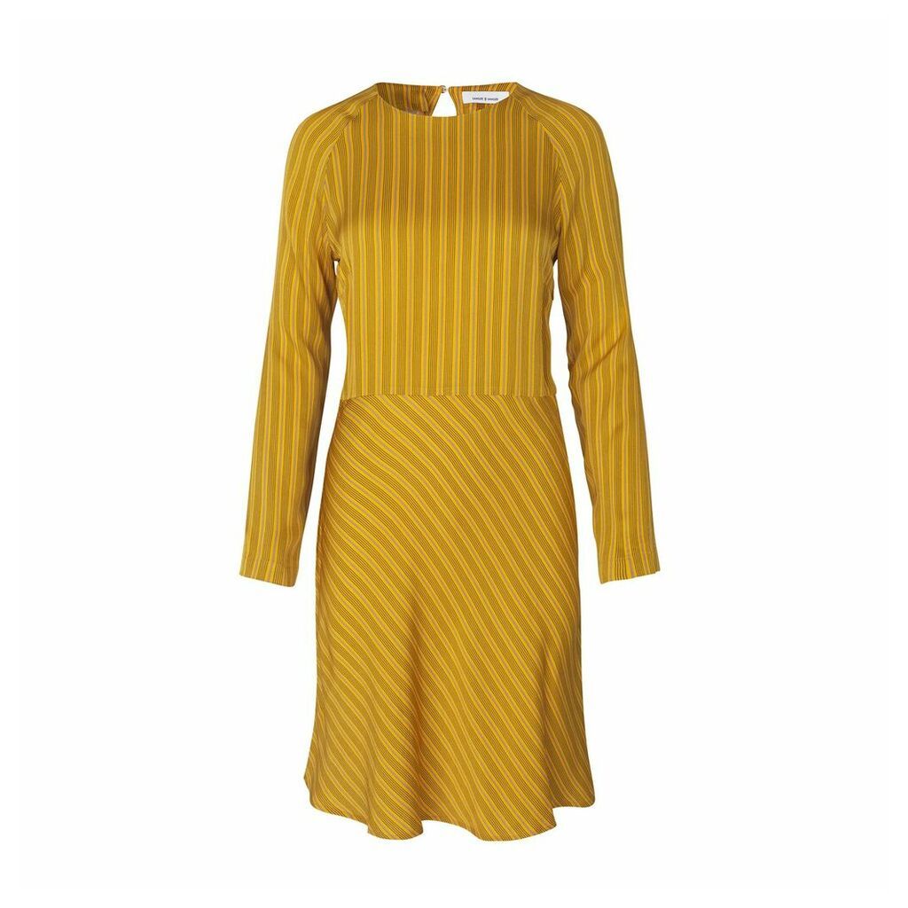 Zambia Flared Mid-Length Dress with Long Sleeves