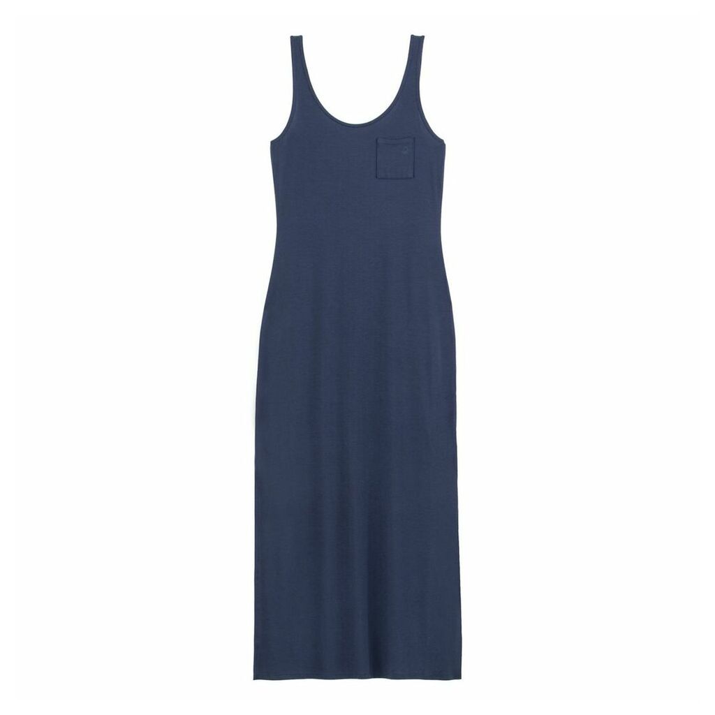 Stretch Maxi Tank Dress with Front Pocket
