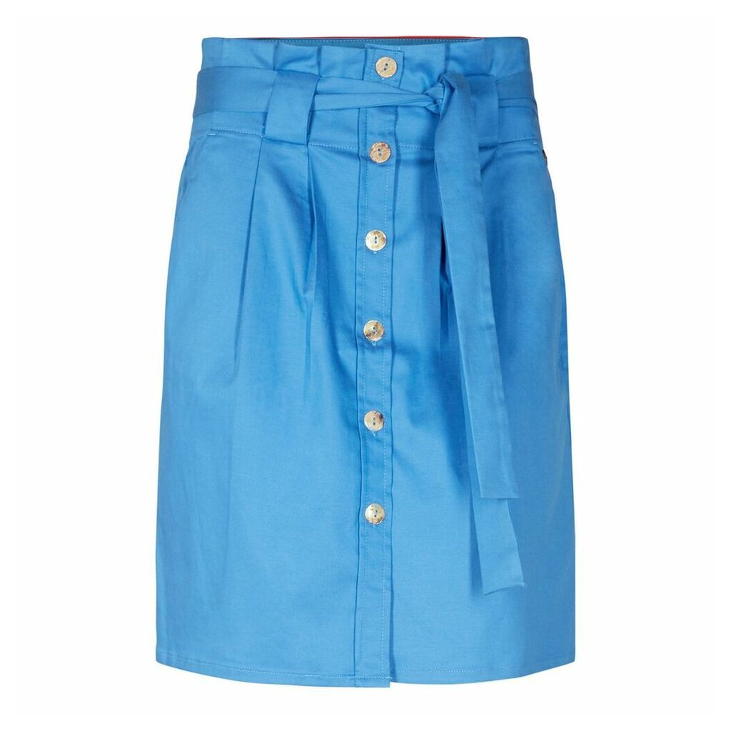 Denim Look Button Up Pencil Skirt