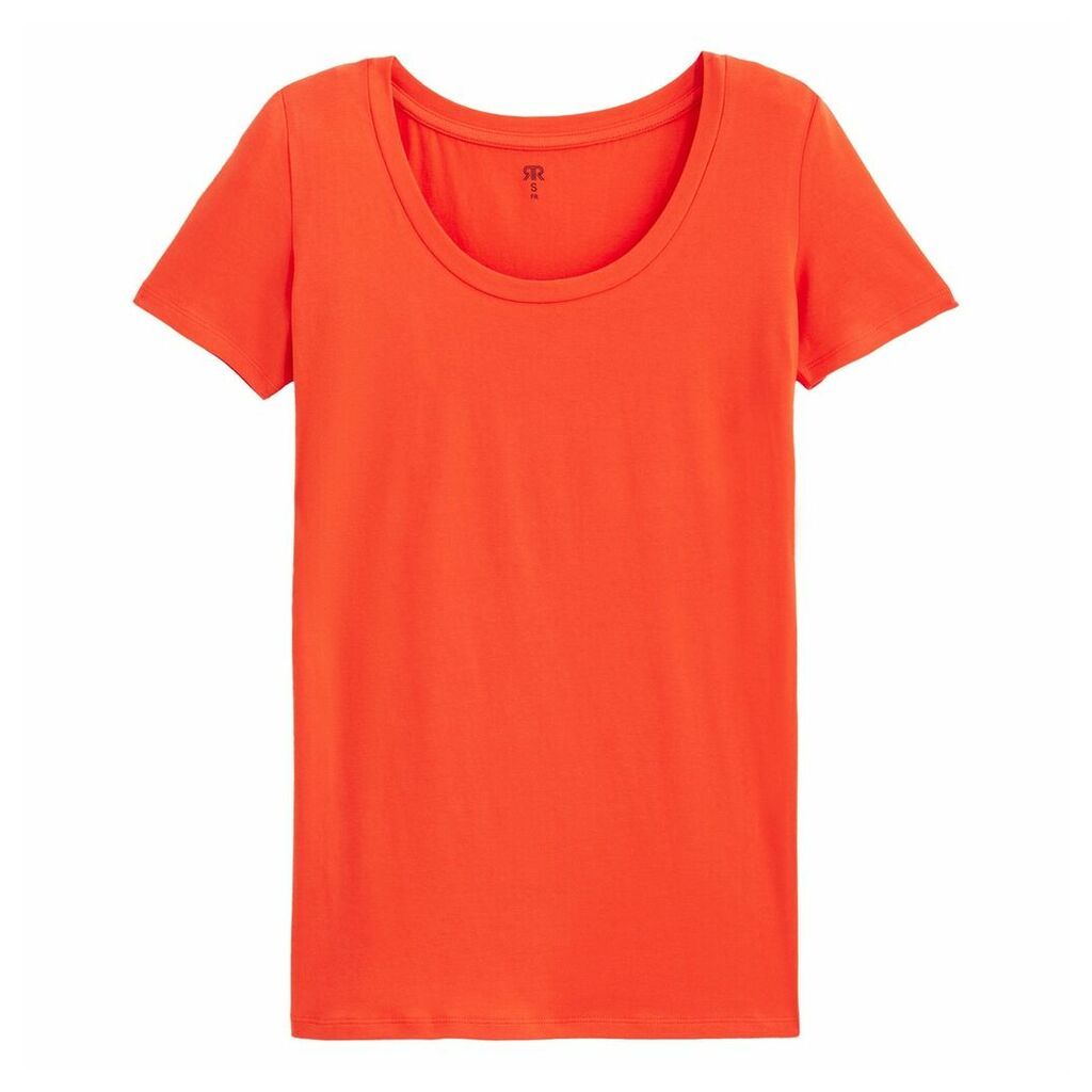 Crew-Neck Stretch Jersey T-Shirt with Short Sleeves