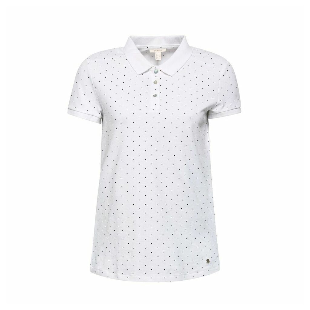 Polka Dot Print Short-Sleeved Polo Shirt