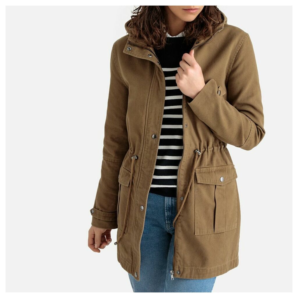 Cotton Hooded Parka with Pockets