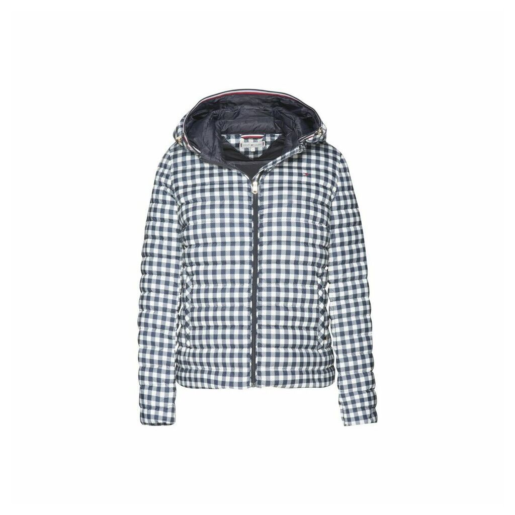 Checked Hooded Padded Jacket