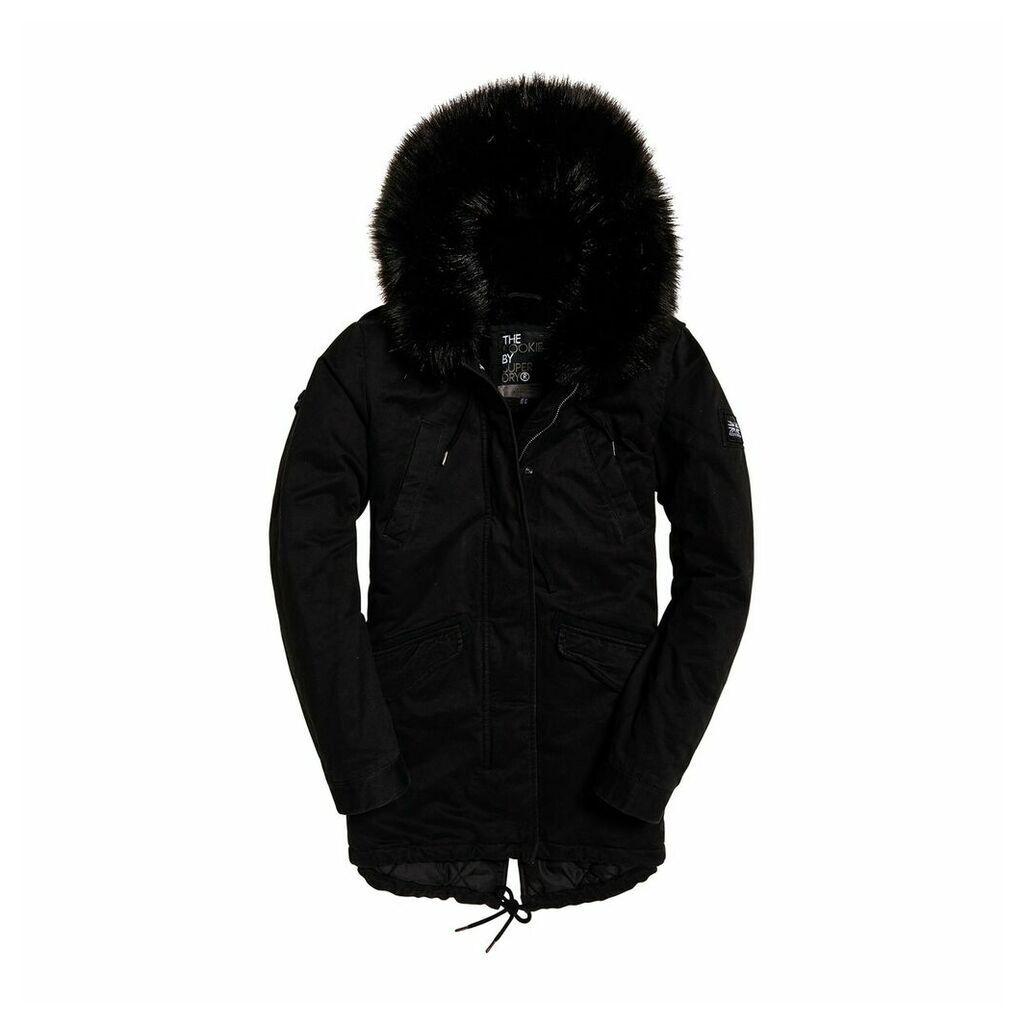 Falcon Cotton Mid-Length Parka with Faux Fur Hood and Pockets