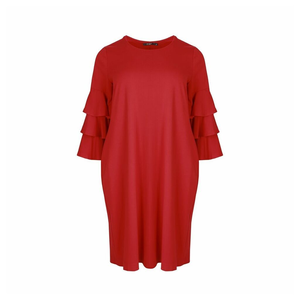 Round Neck Dress with Long Ruffled Sleeves