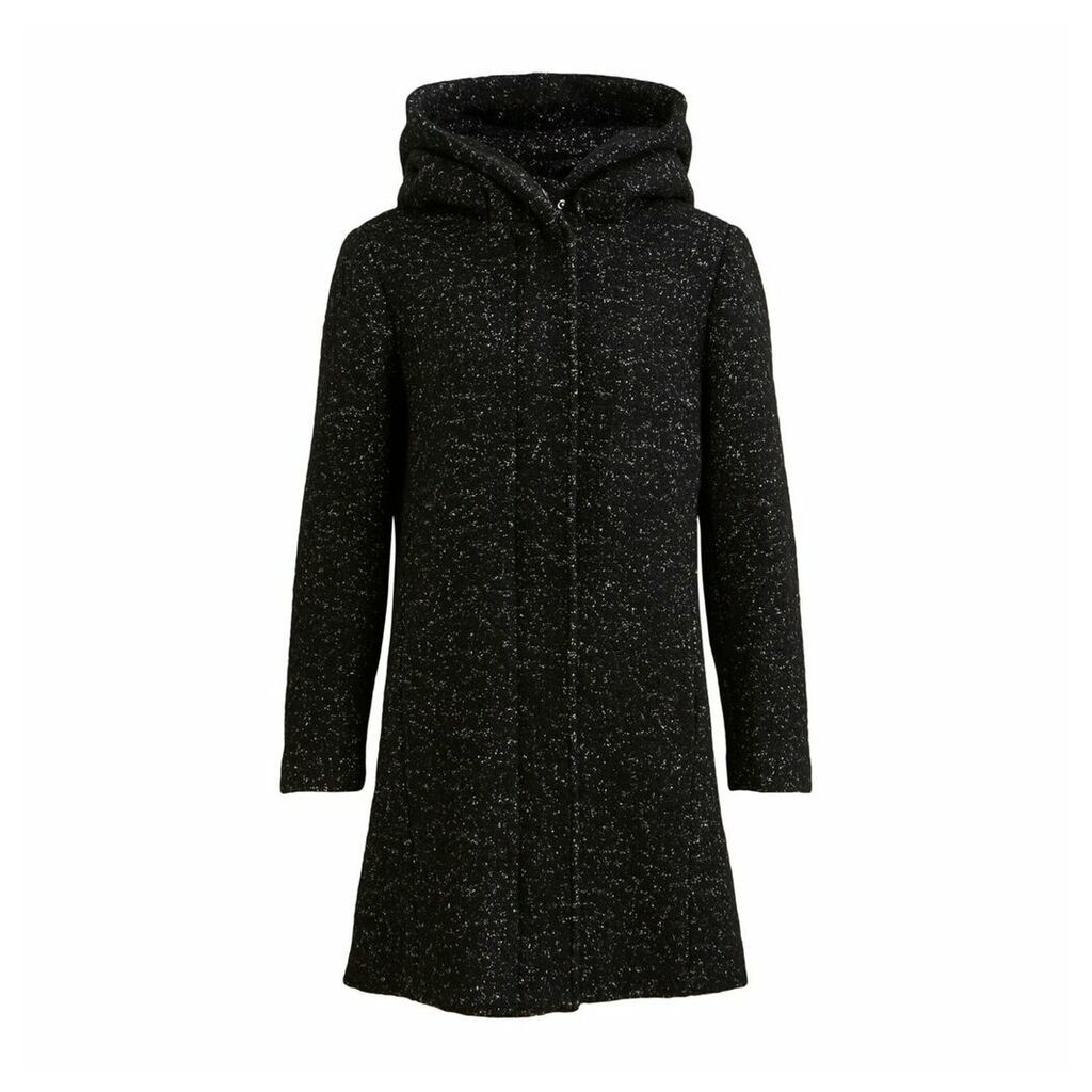 Hooded Wool Mix Coat with Pockets