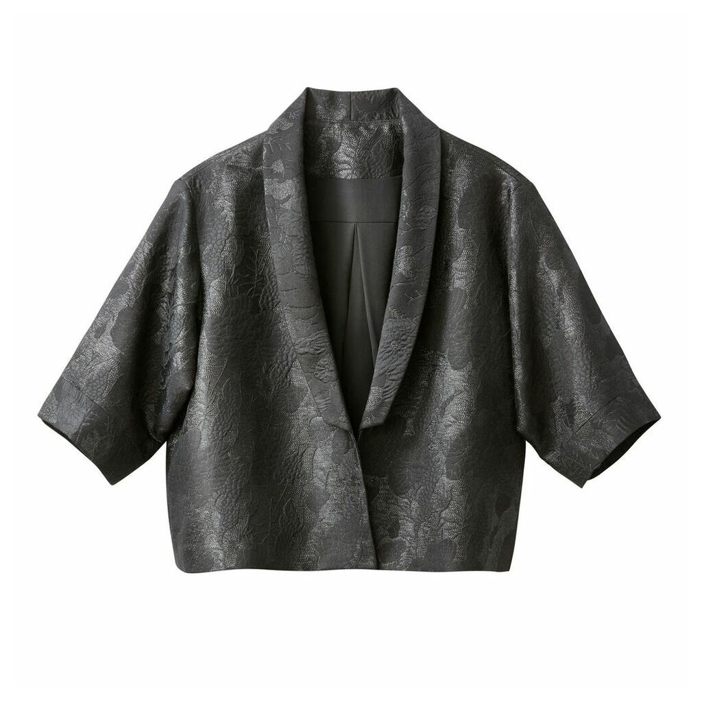 Jacquard Kimono Style Cropped Jacket