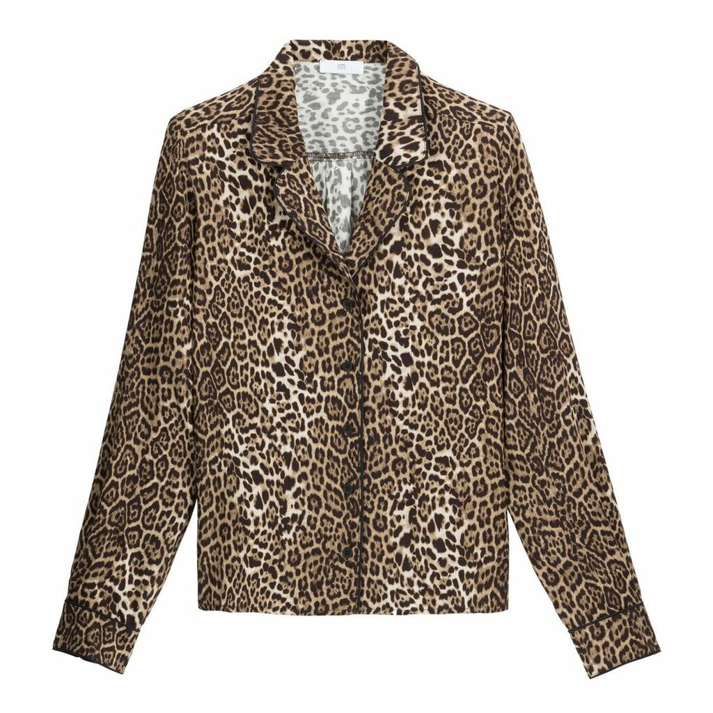 Leopard Print Shirt with Long Sleeves