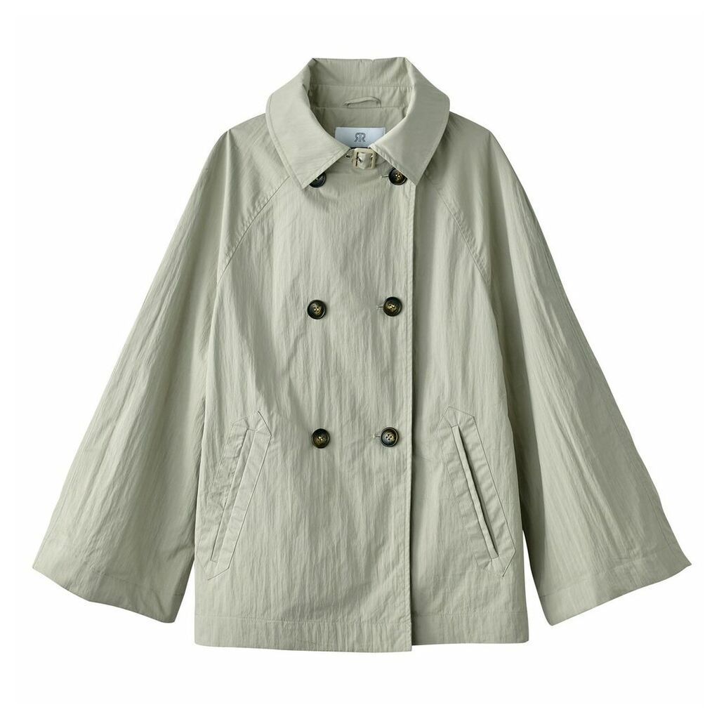 Short Trenchcoat with Batwing Sleeves