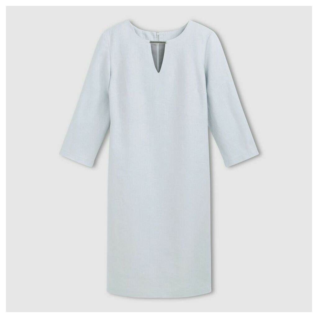 Linen Tunic Dress with 3/4  Sleeves