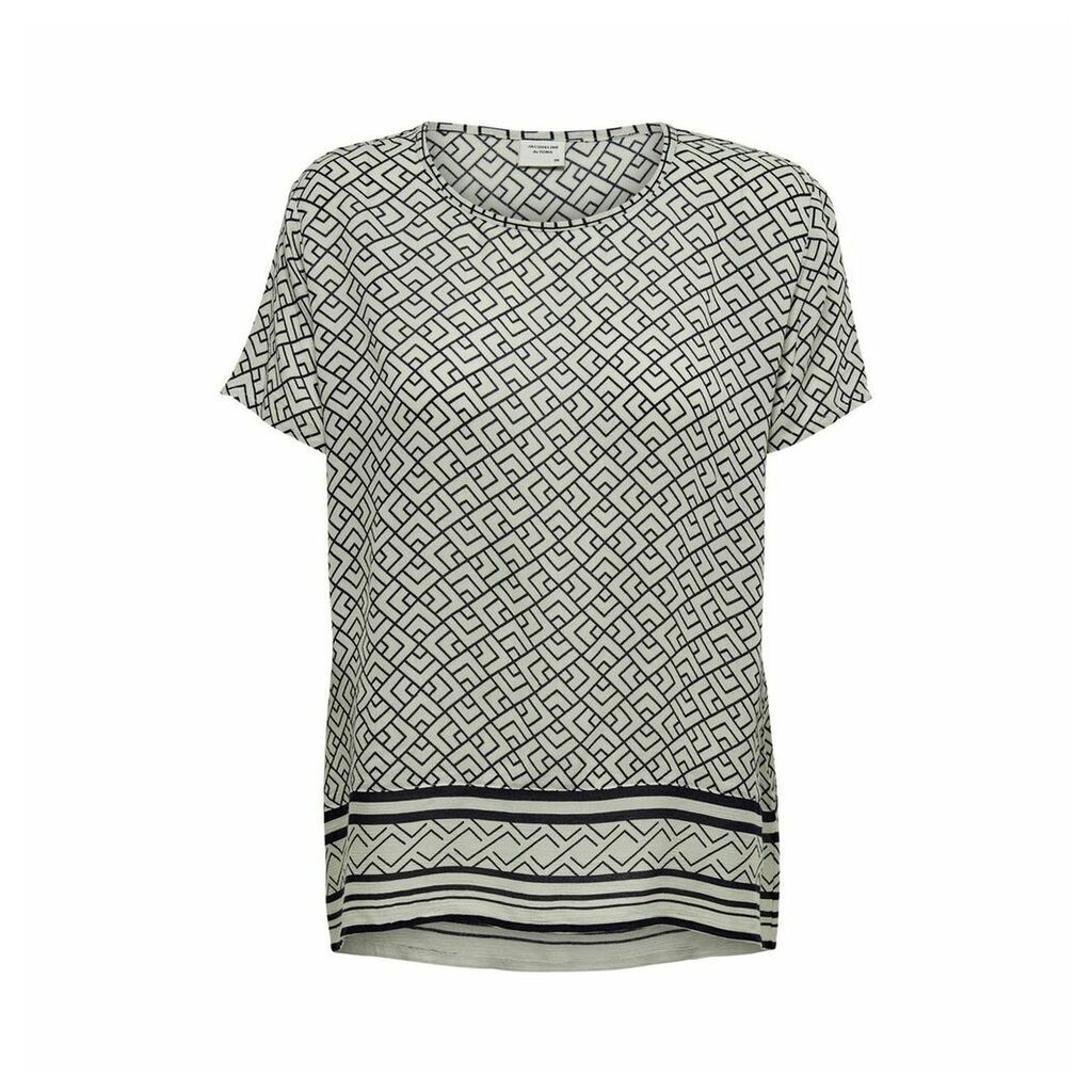 Jackie Round-Neck Blouse with Short Sleeves