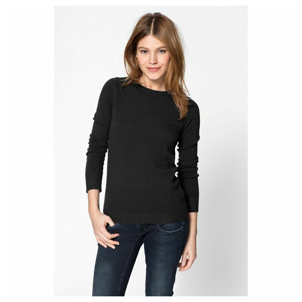 Fine Knit Wool Jumper with Crew Neck