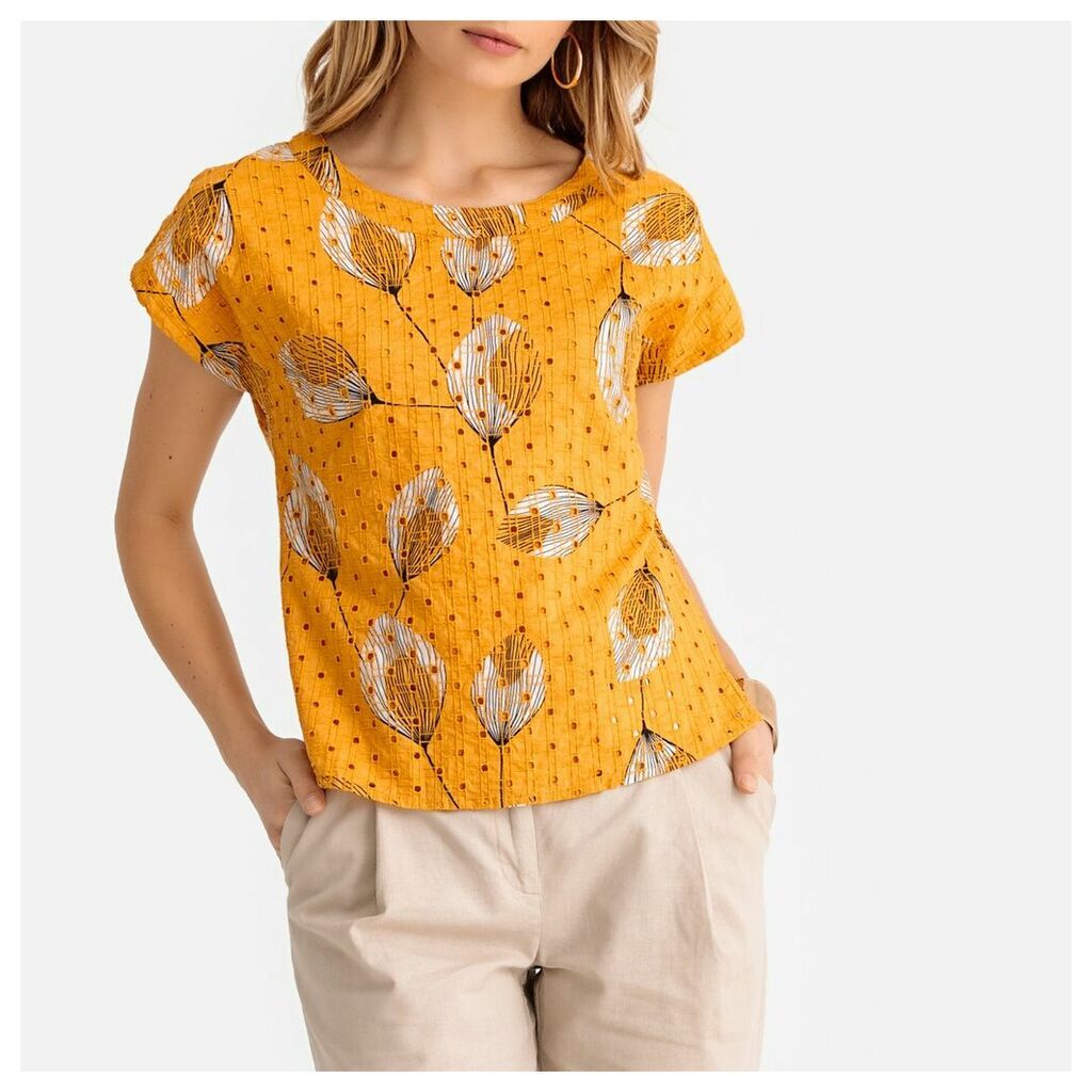 Floral Print Broderie Anglaise Blouse
