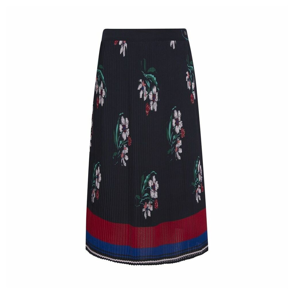 Nini Pleated Midi Skirt in Floral Print