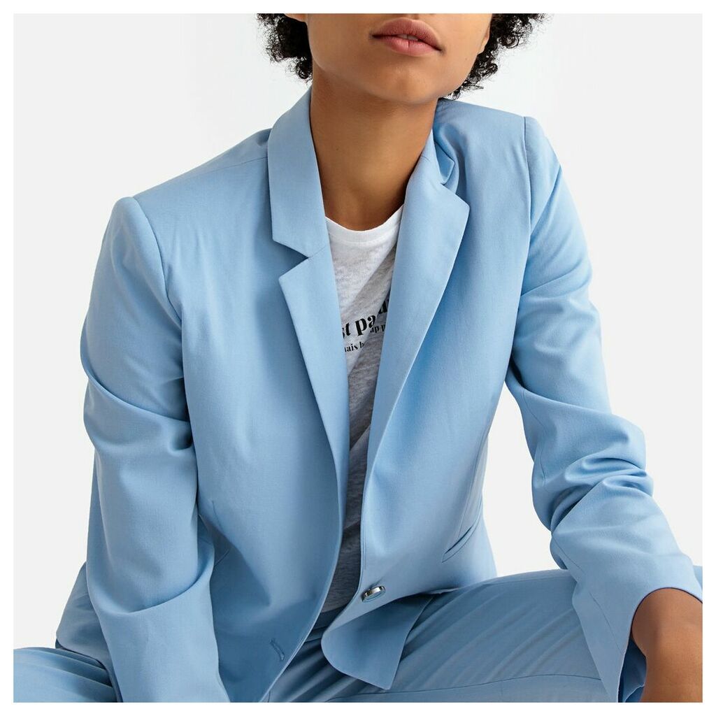 Short Fitted Single-Breasted Blazer with One Button