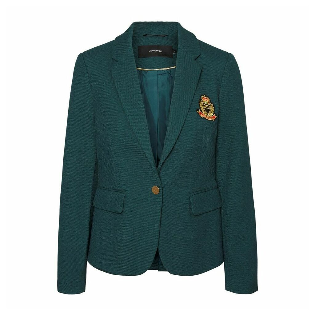 Single-Breasted Blazer with Patch