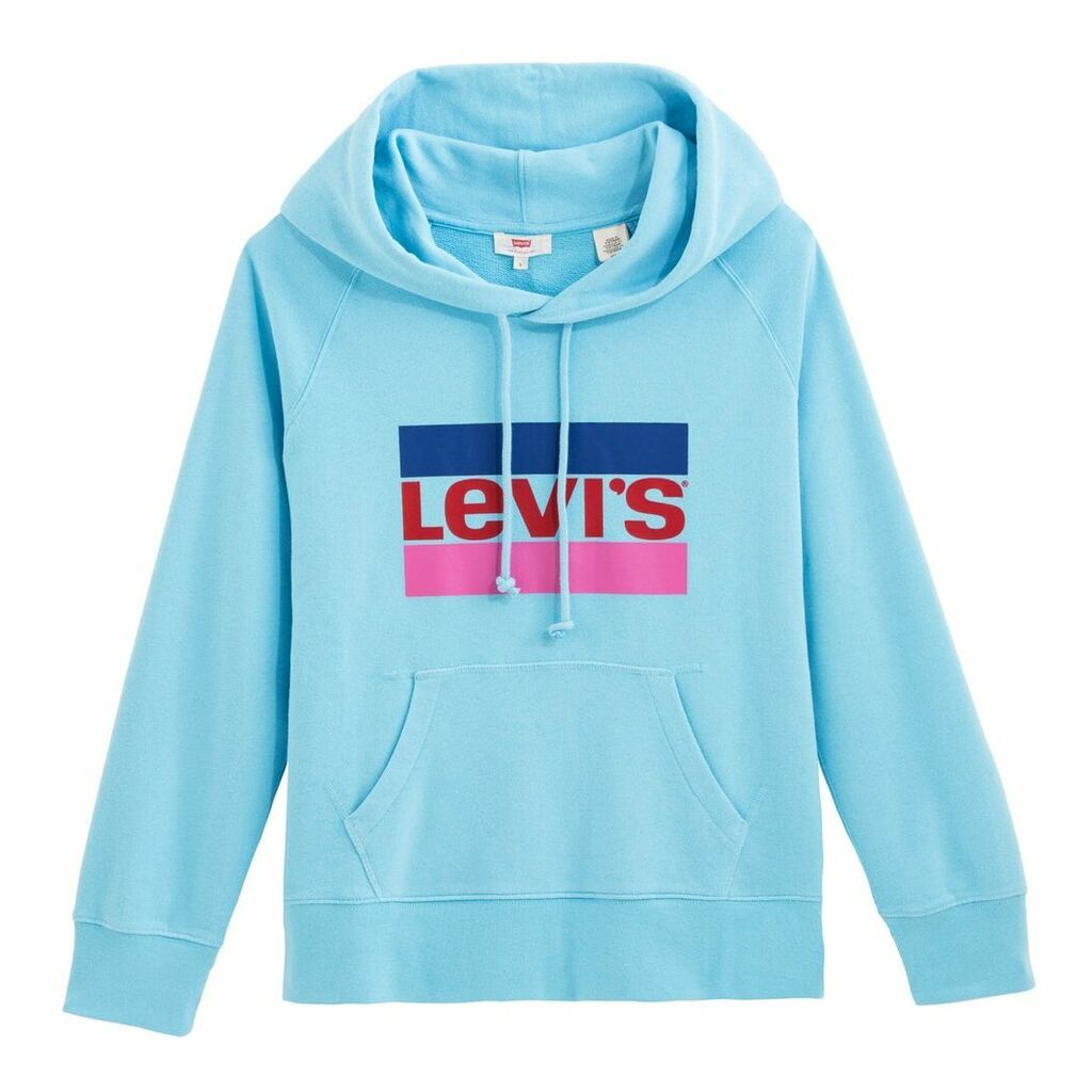 Cotton Mix Slip-On Hoodie with Logo and Pocket