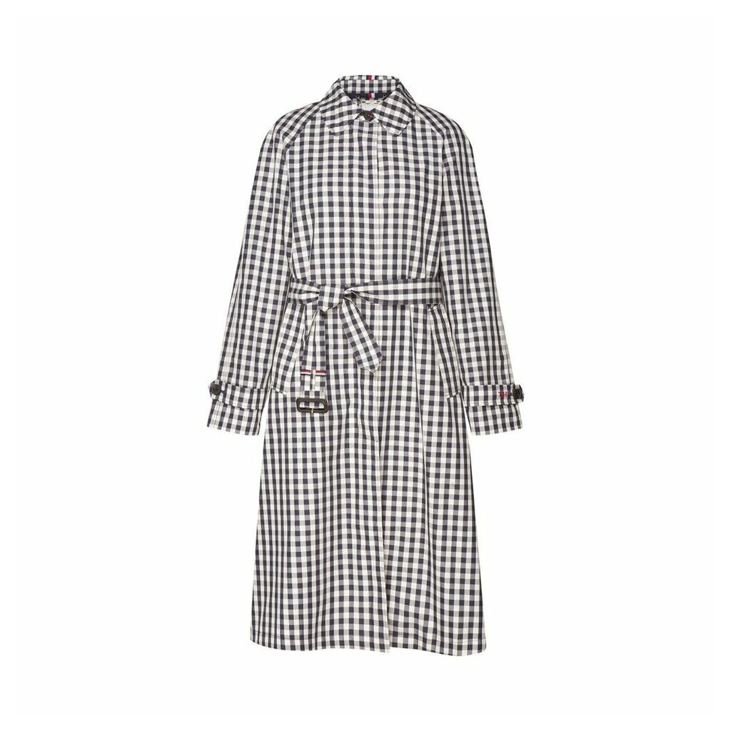 Long Checked Trench Coat