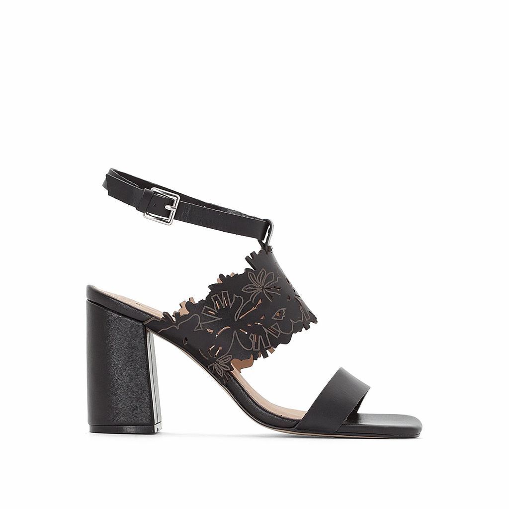 Leather Sandals with Laser Cut Strap