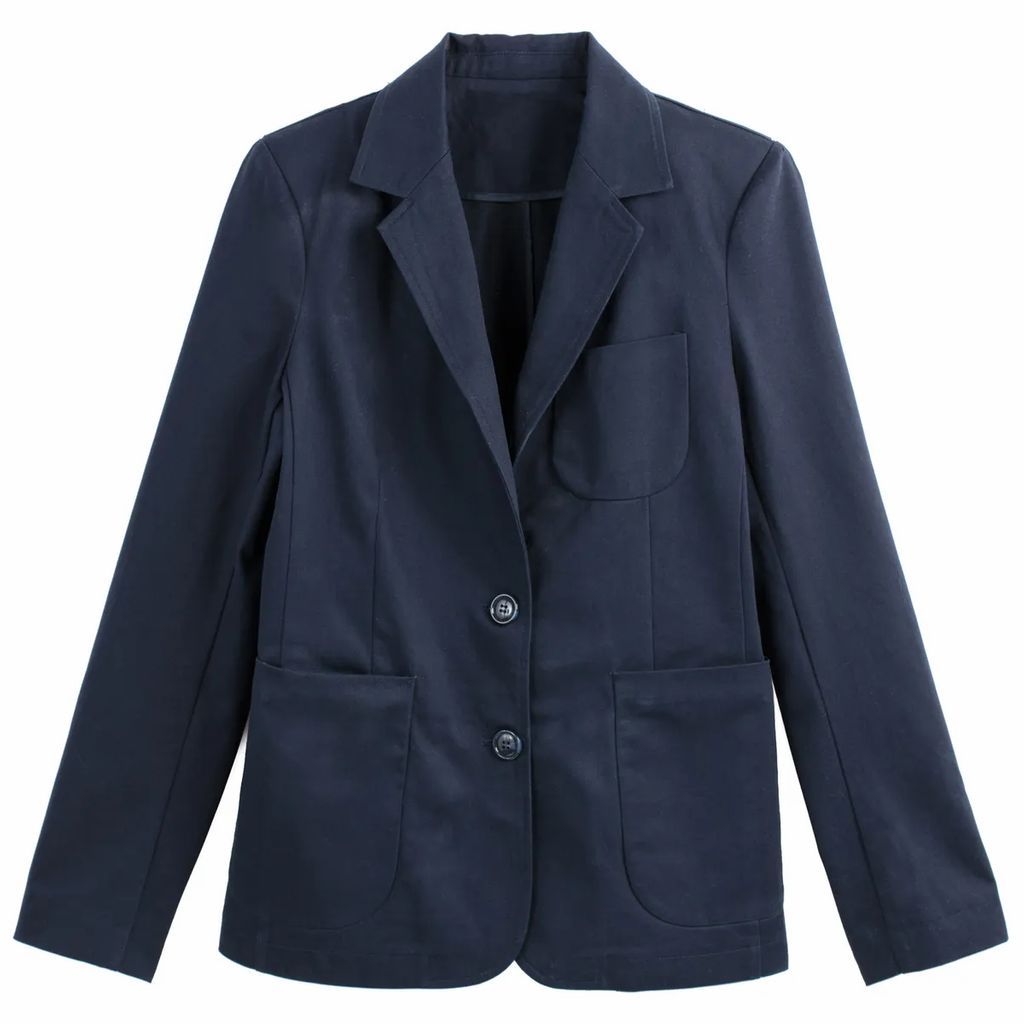 Fitted Single-Breasted Blazer in Cotton