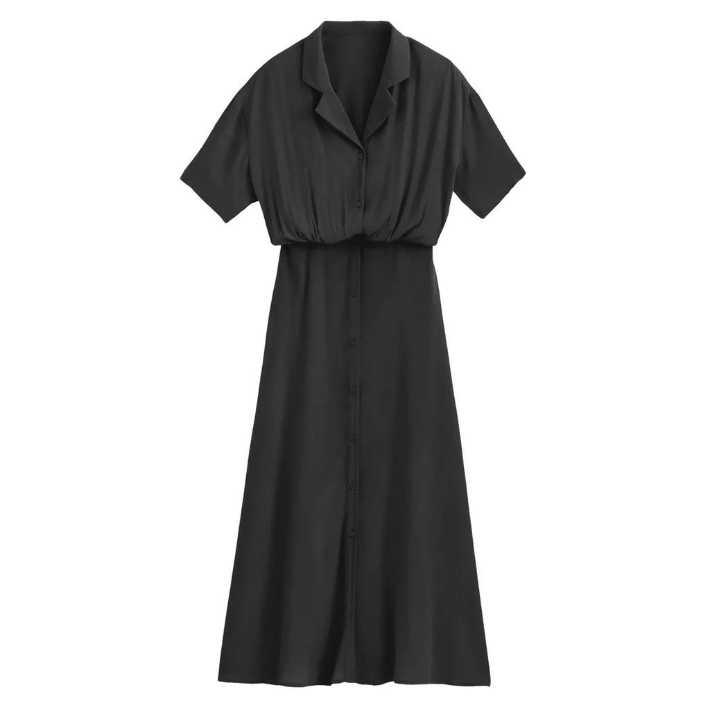Midaxi Shirt Dress with Short Sleeves