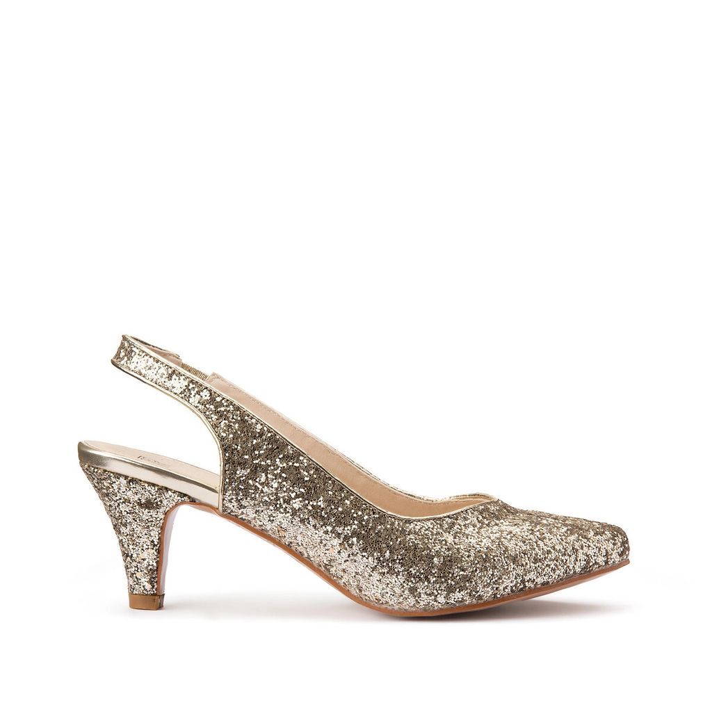 Wide Fit Glittery Stilettos with Pointed Toe