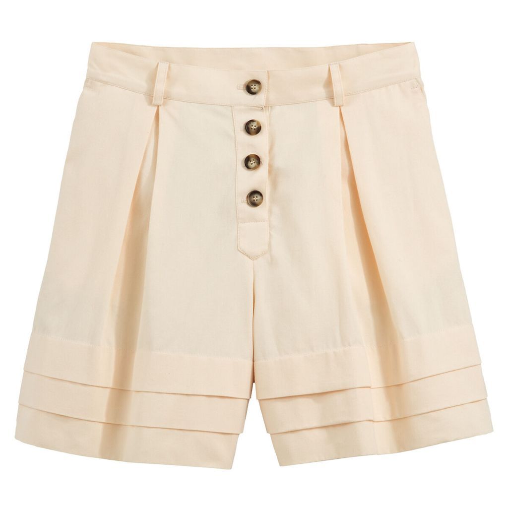 Cotton Pleat Front Shorts