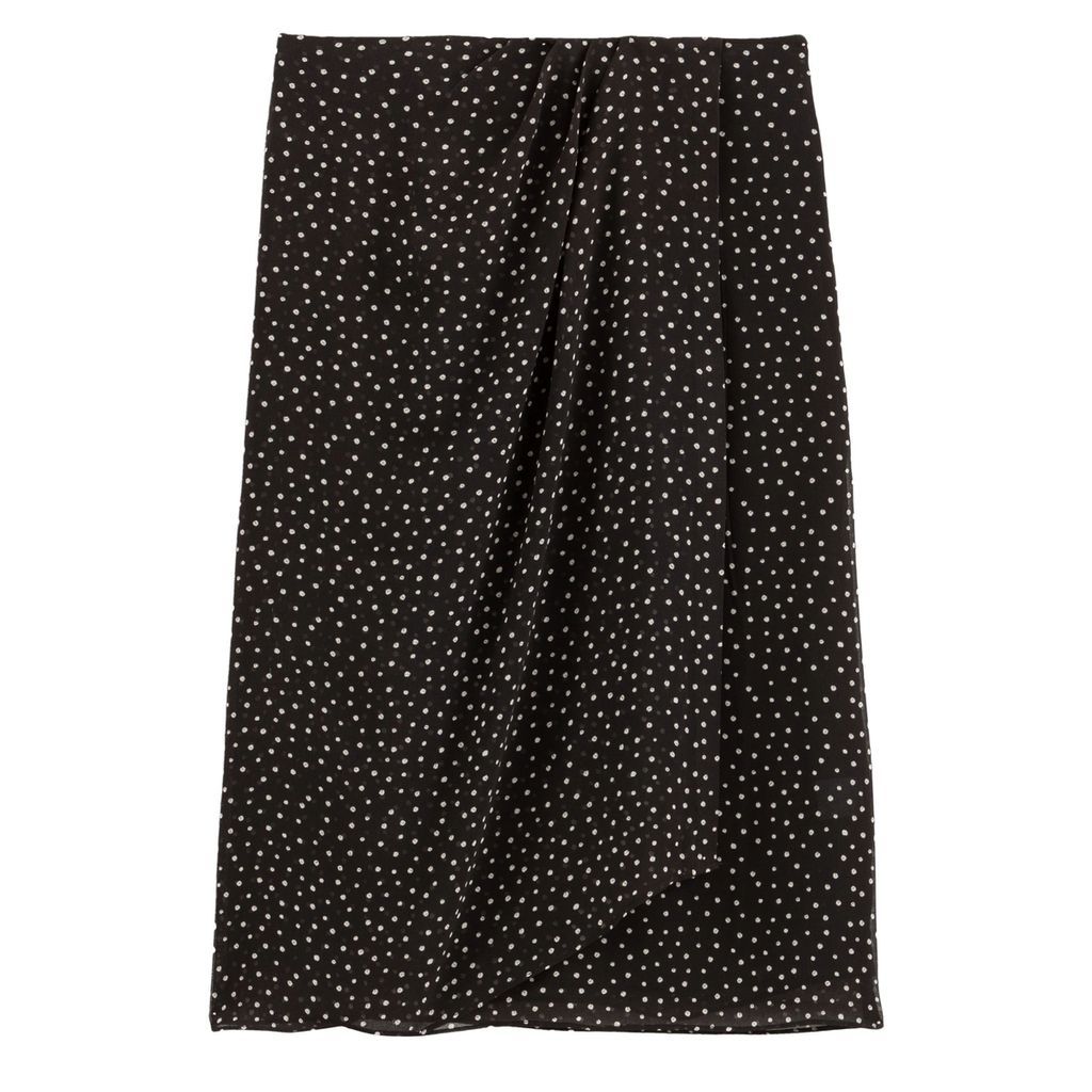 Straight Polka Dot Mini Skirt