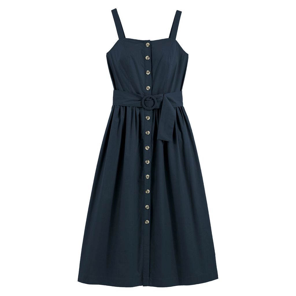 Cotton Dress with Shoestring Straps
